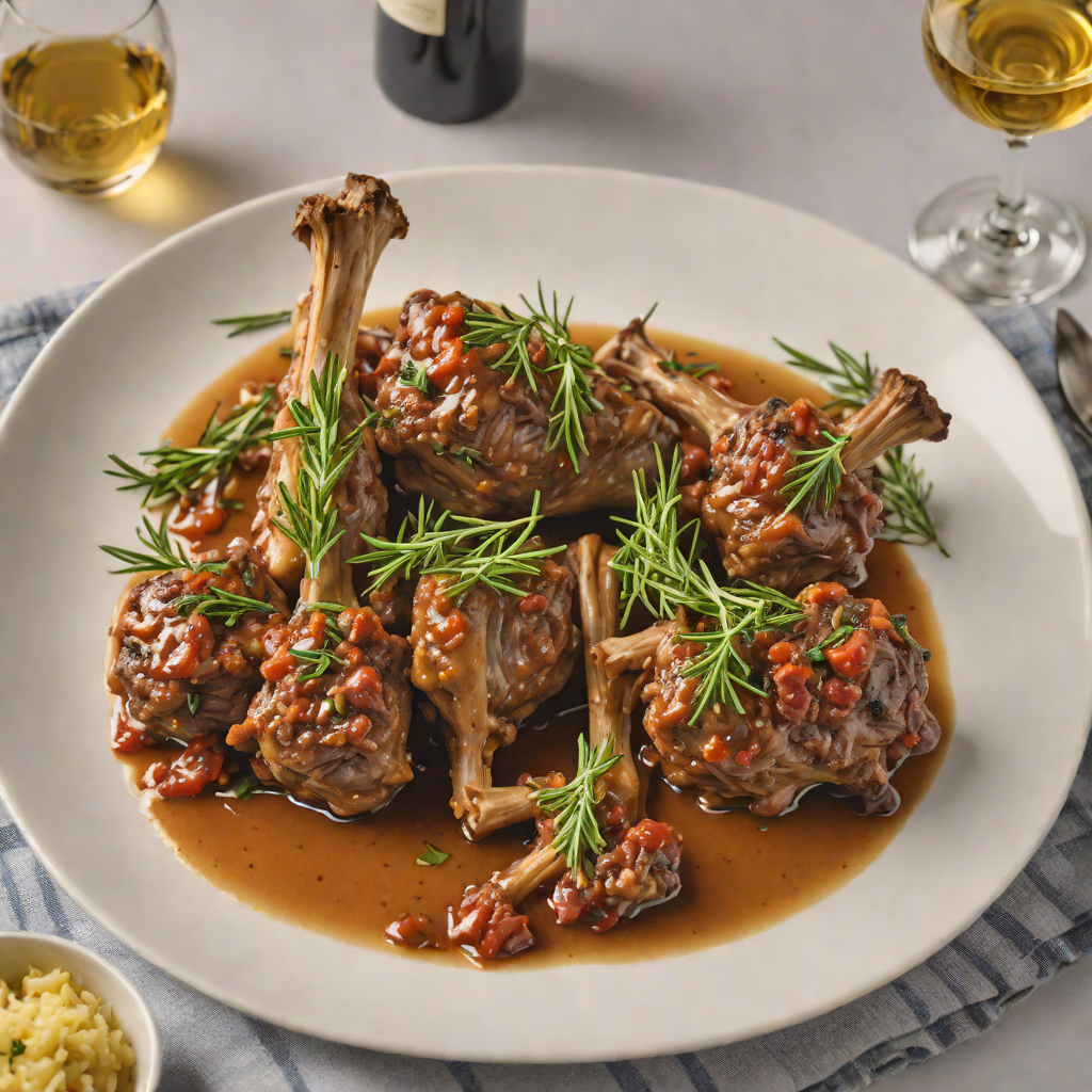 Tuscan-Style Braised Lamb Shanks with Rosemary and White Wine