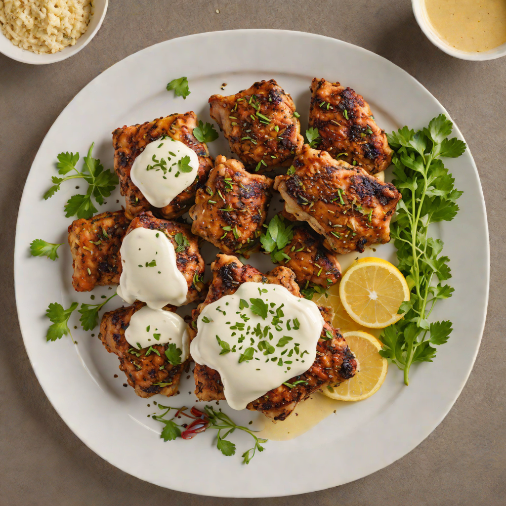 Baked Za'atar Chicken Thighs with Tangy Yogurt Sauce