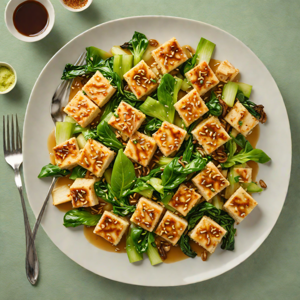 Low-Heat Stir-Fried Tofu with Garlic and Bok Choy