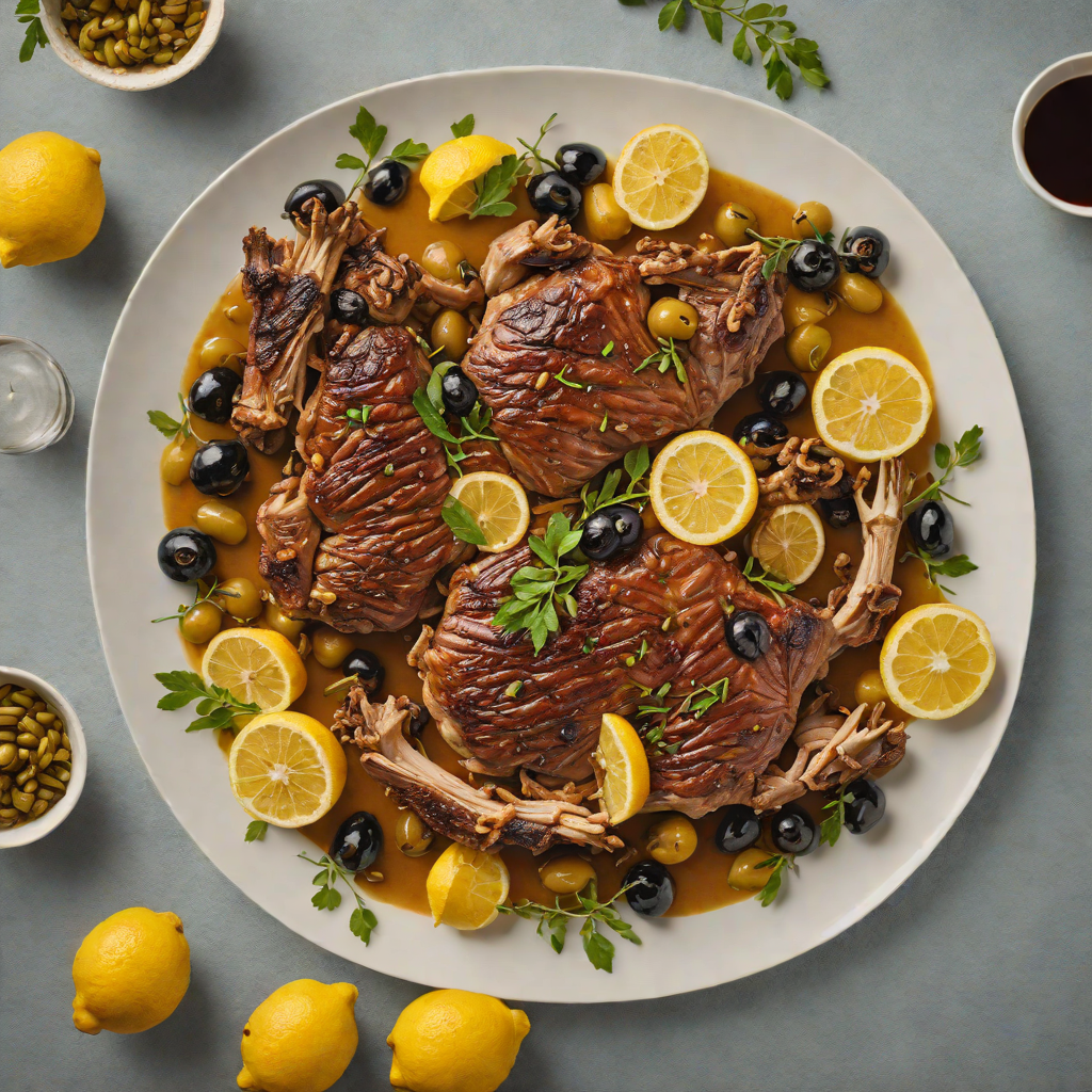 Slow-Roasted Moroccan Lamb Shoulder with Preserved Lemons and Olives