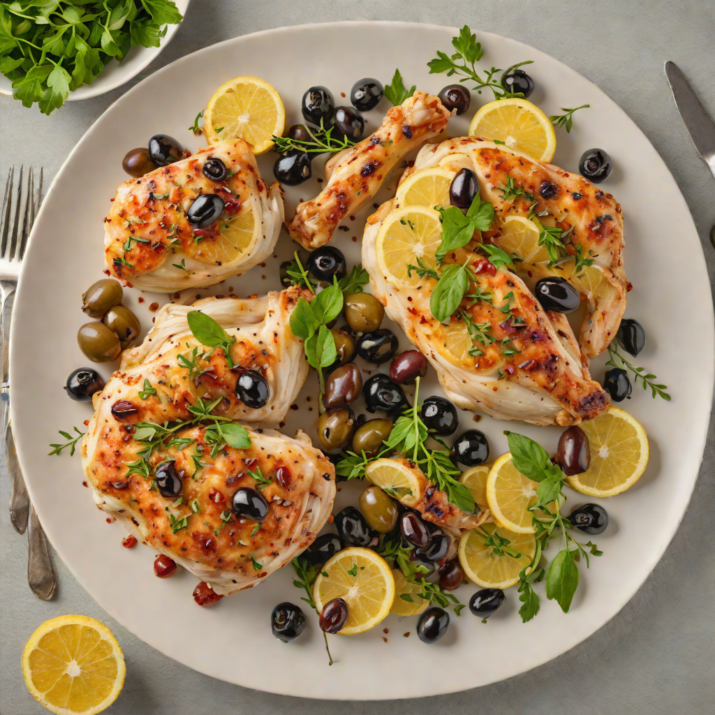 Baked Lemon-Oregano Chicken with Kalamata Olives