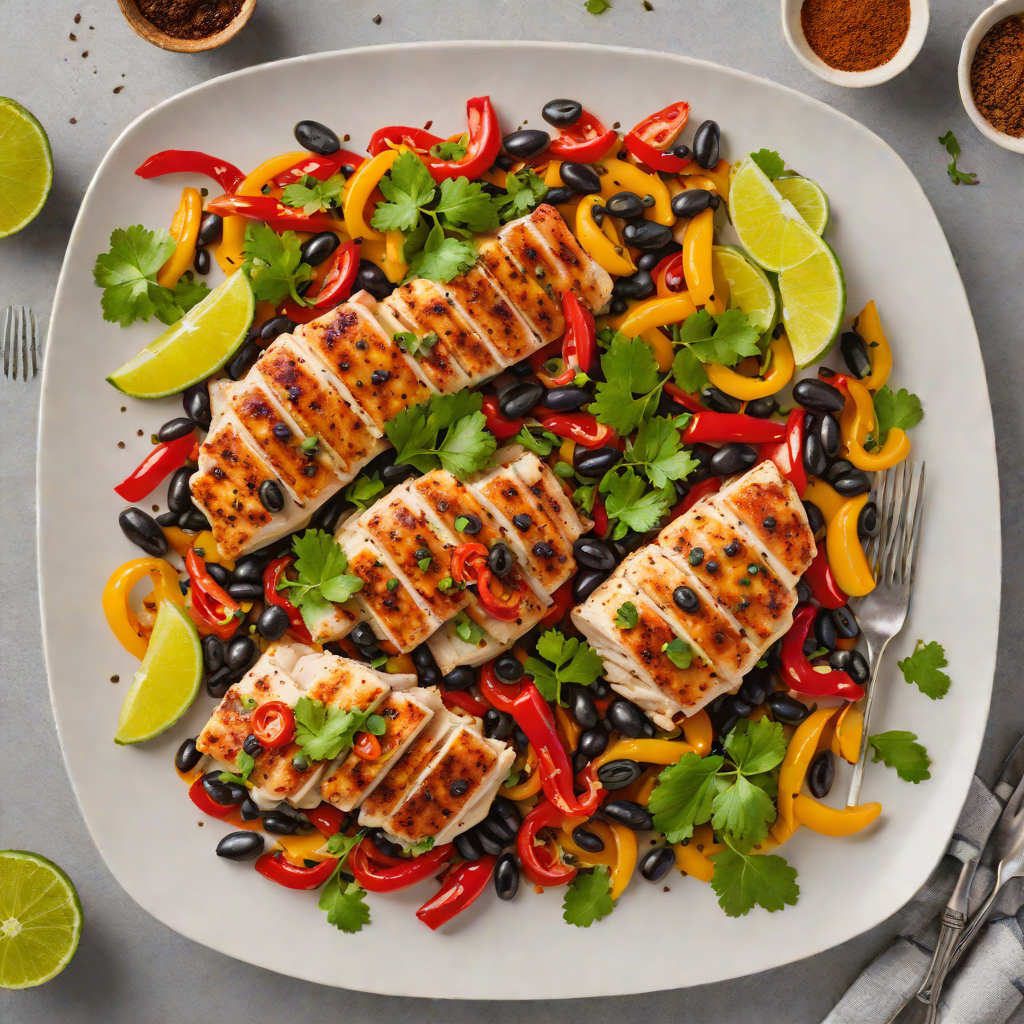 Sheet Pan Mexican-Spiced Chicken with Roasted Peppers and Black Beans