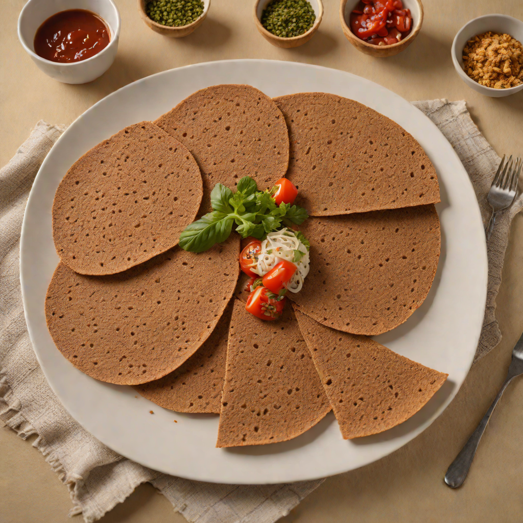 Injera Flatbread Prepared with Teff Flour
