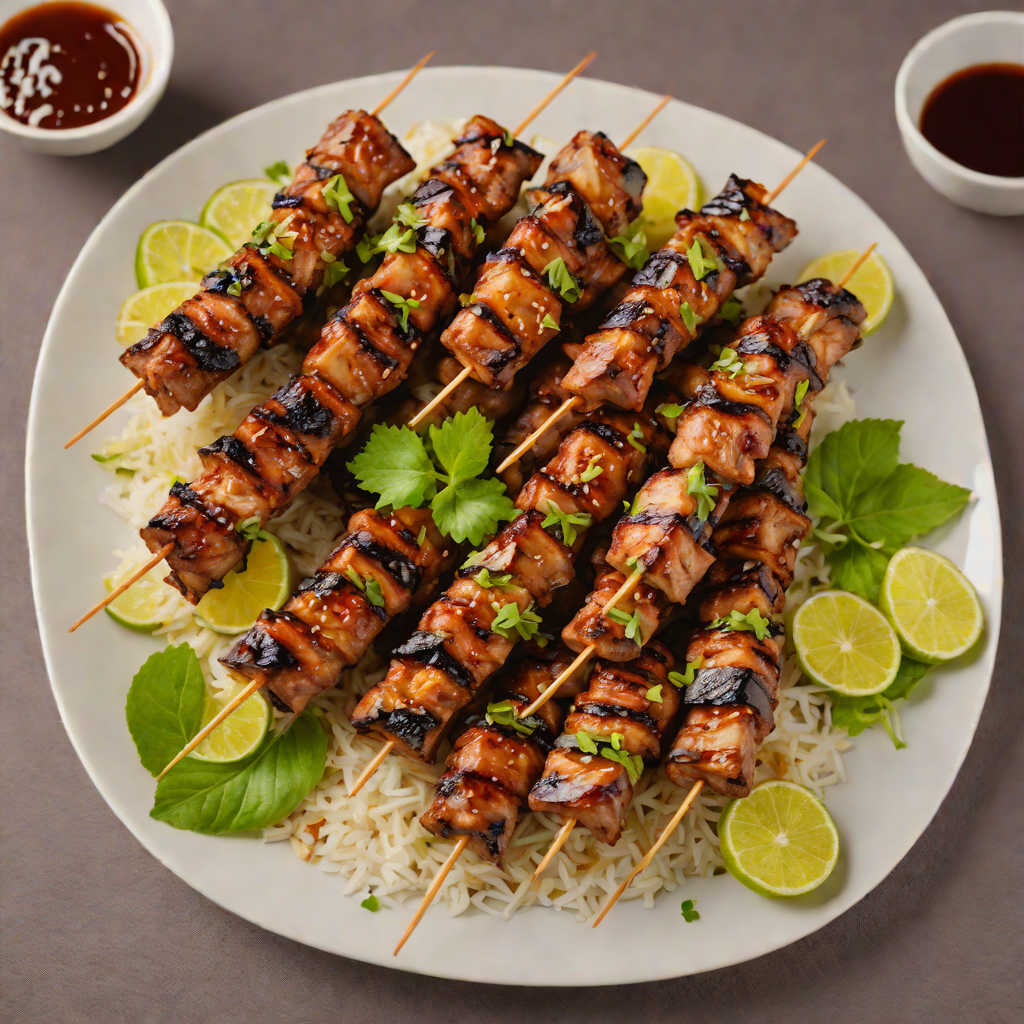 Grilled Liempo Skewers with Garlic and Soy Marinade