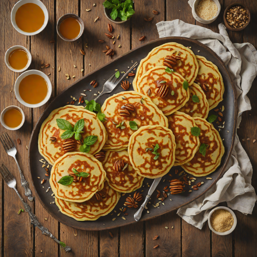 Ethiopian Atayef-Inspired Honey and Cardamom Semolina Pancakes