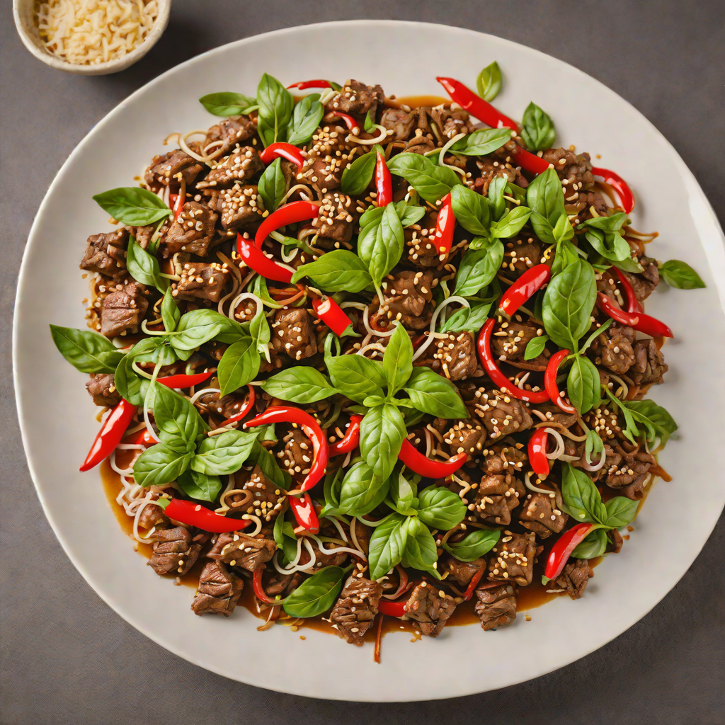 Stir-Fried Thai Basil Beef with Chilies and Garlic