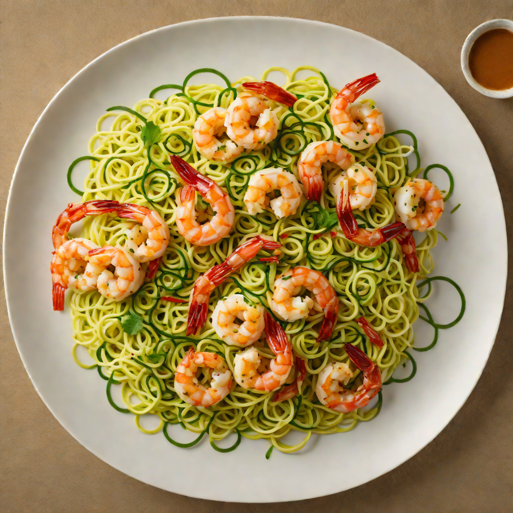 Sautéed Shrimp with Zucchini Noodles and Chili-Garlic Sauce