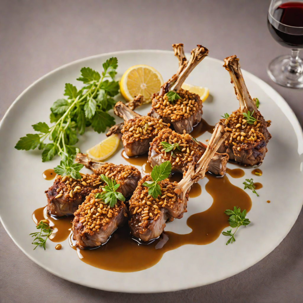 Macadamia-Crusted Lamb Chops with Lemon Myrtle Jus
