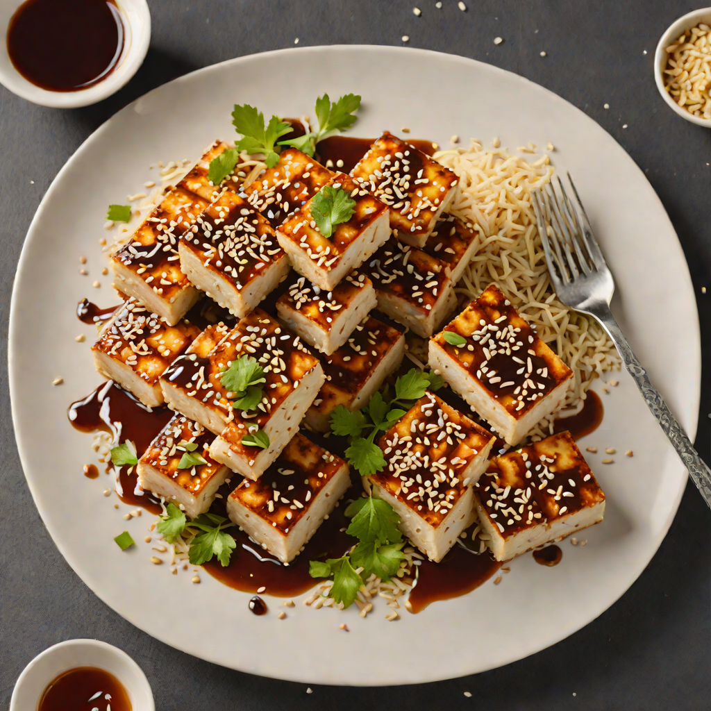 Pan-Fried Tofu with Garlic-Soy Glaze and Sesame Seeds