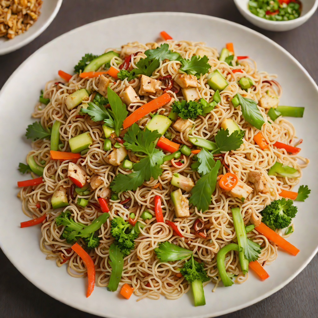 Stir-Fried Rice Noodles with Frog Meat and Vegetables