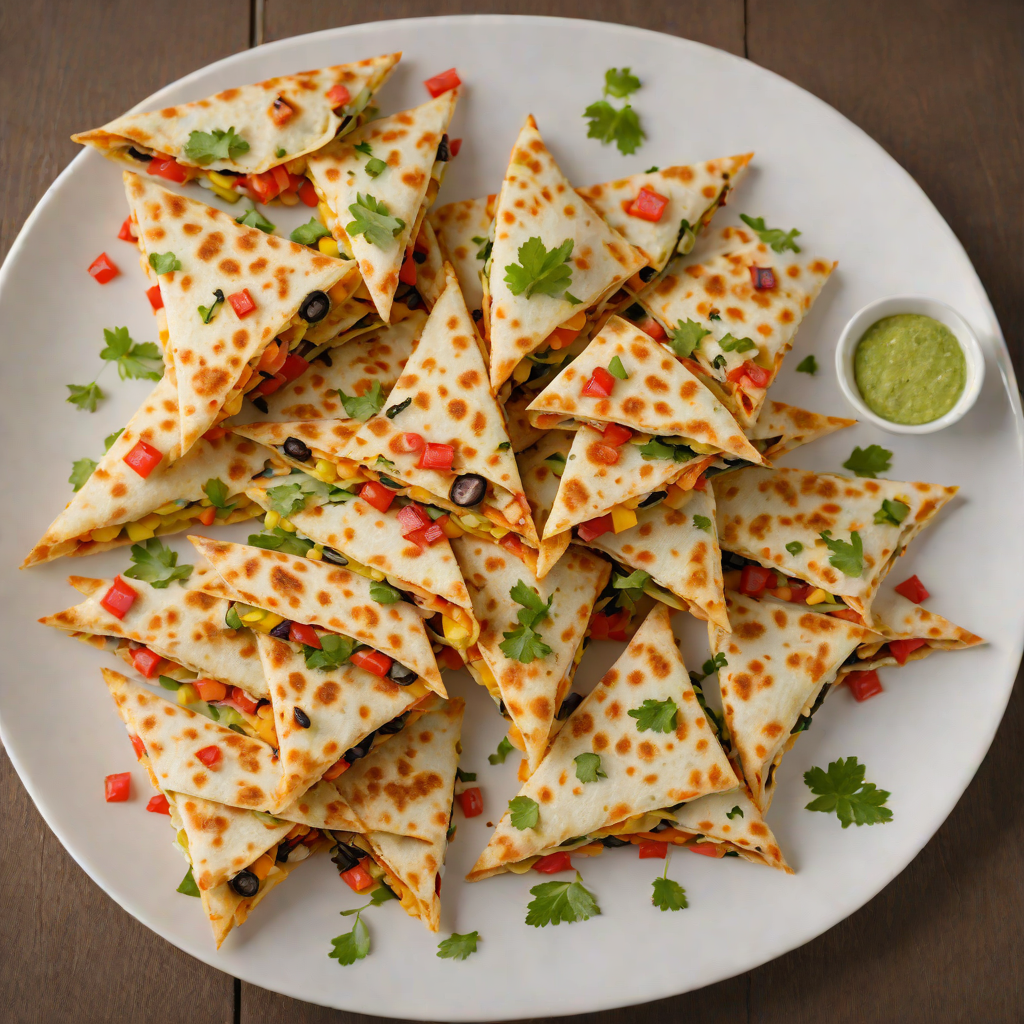 Baked Cheese and Veggie Quesadilla Triangles