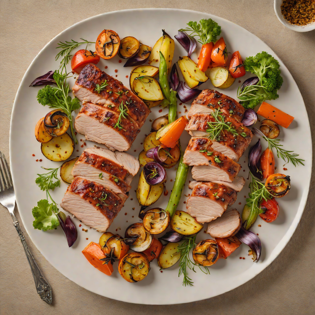 Baked Regional-Spiced Pork Tenderloin with Roasted Vegetables