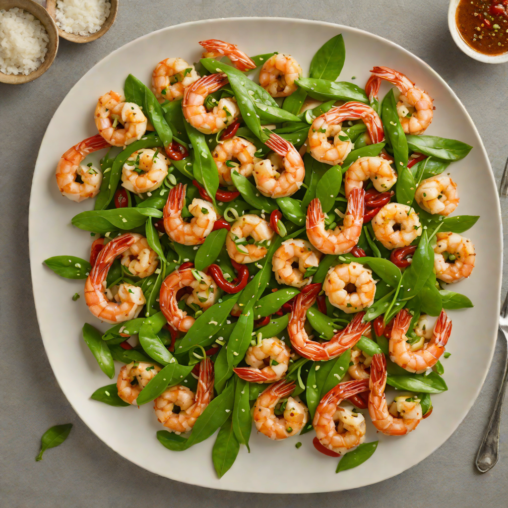 Garlic-Chili Shrimp Stir Fry with Snow Peas
