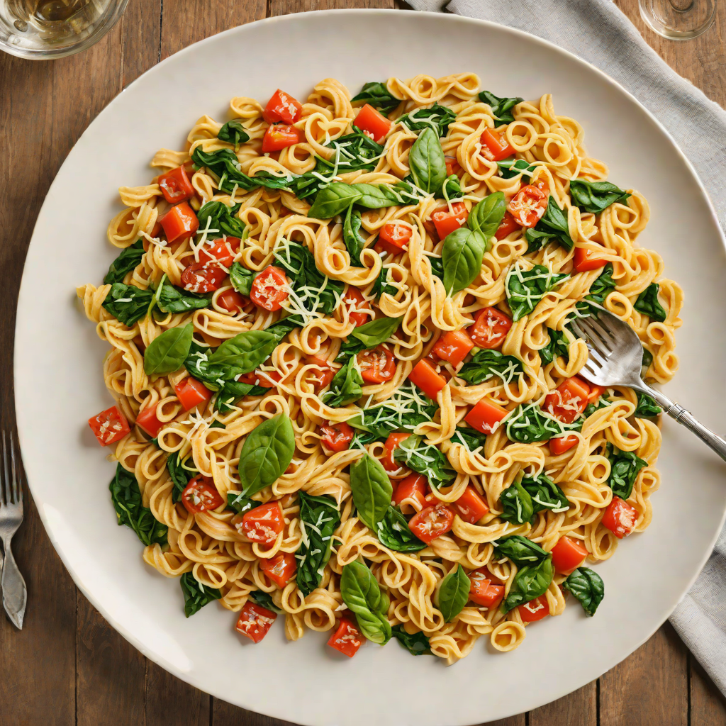 Half-Half Creamy Tomato and Spinach Pasta