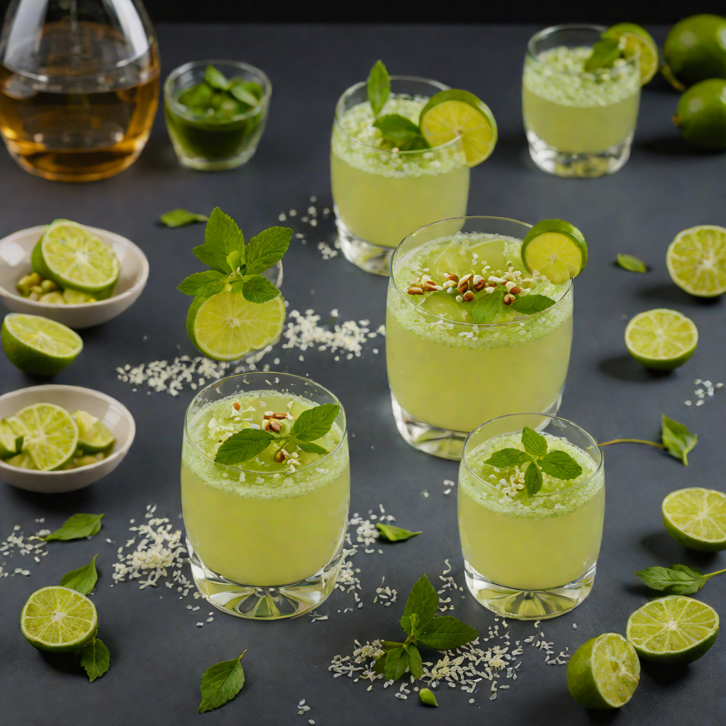 Matcha-Infused Gin Fizz with Elderflower