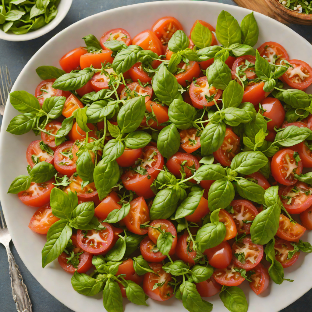 Picnic-Style Rustic Tomato and Basil Salad