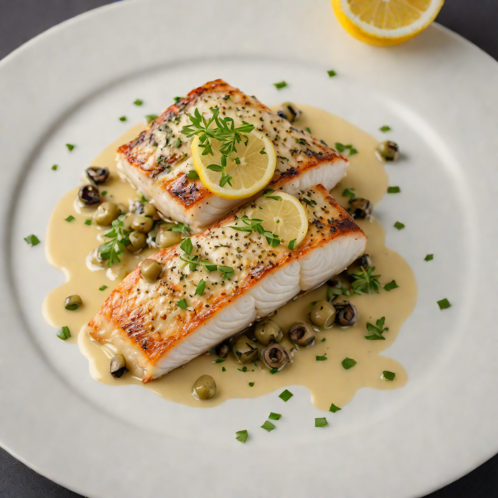 Pan-Seared Sea Bass with Lemon Caper Beurre Blanc