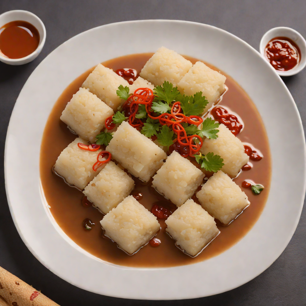 Steamed Cassava Fufu with Pepper Sauce
