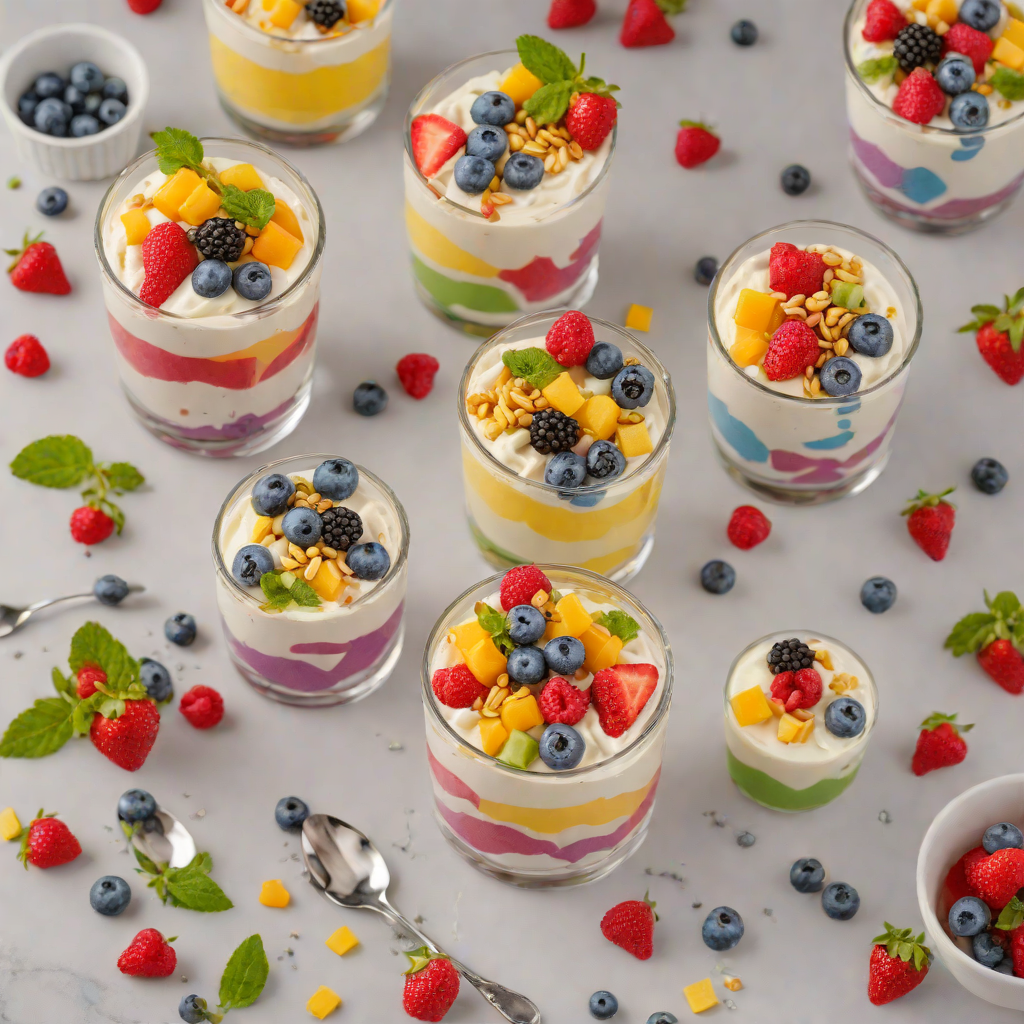No-Bake Rainbow Yogurt Parfaits for Kids