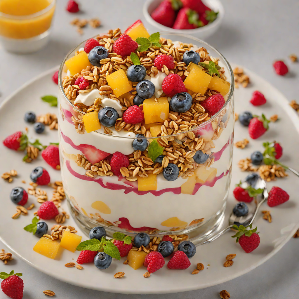 Fruit-Studded Yogurt Parfait with Honey and Granola Crunch