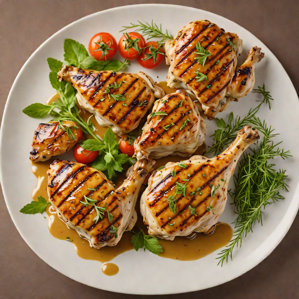 Grilled Herb-Marinated Chicken with Mustard Glaze