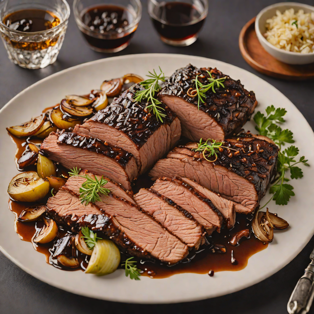 Whiskey-Glazed Smoked Brisket with Charred Onions