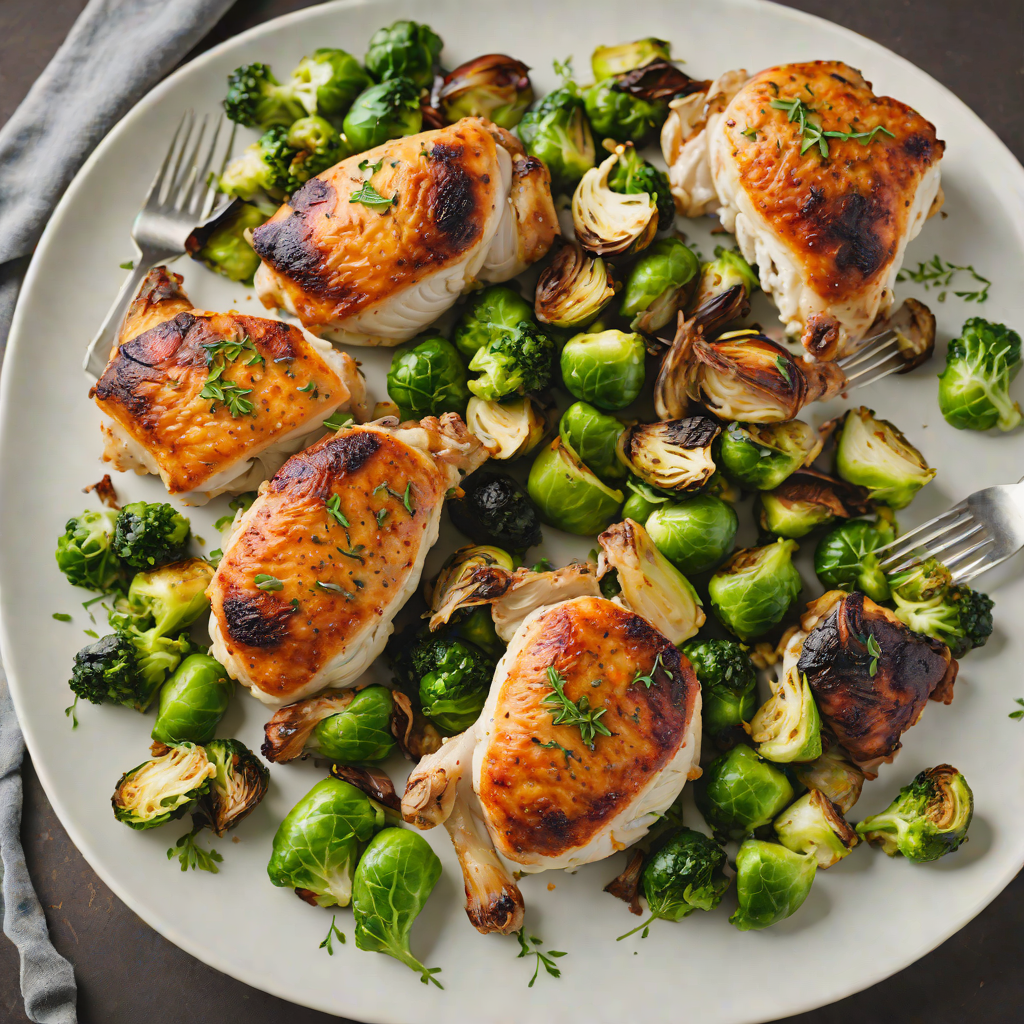 Sheet Pan Herb-Roasted Chicken Thighs with Brussels Sprouts