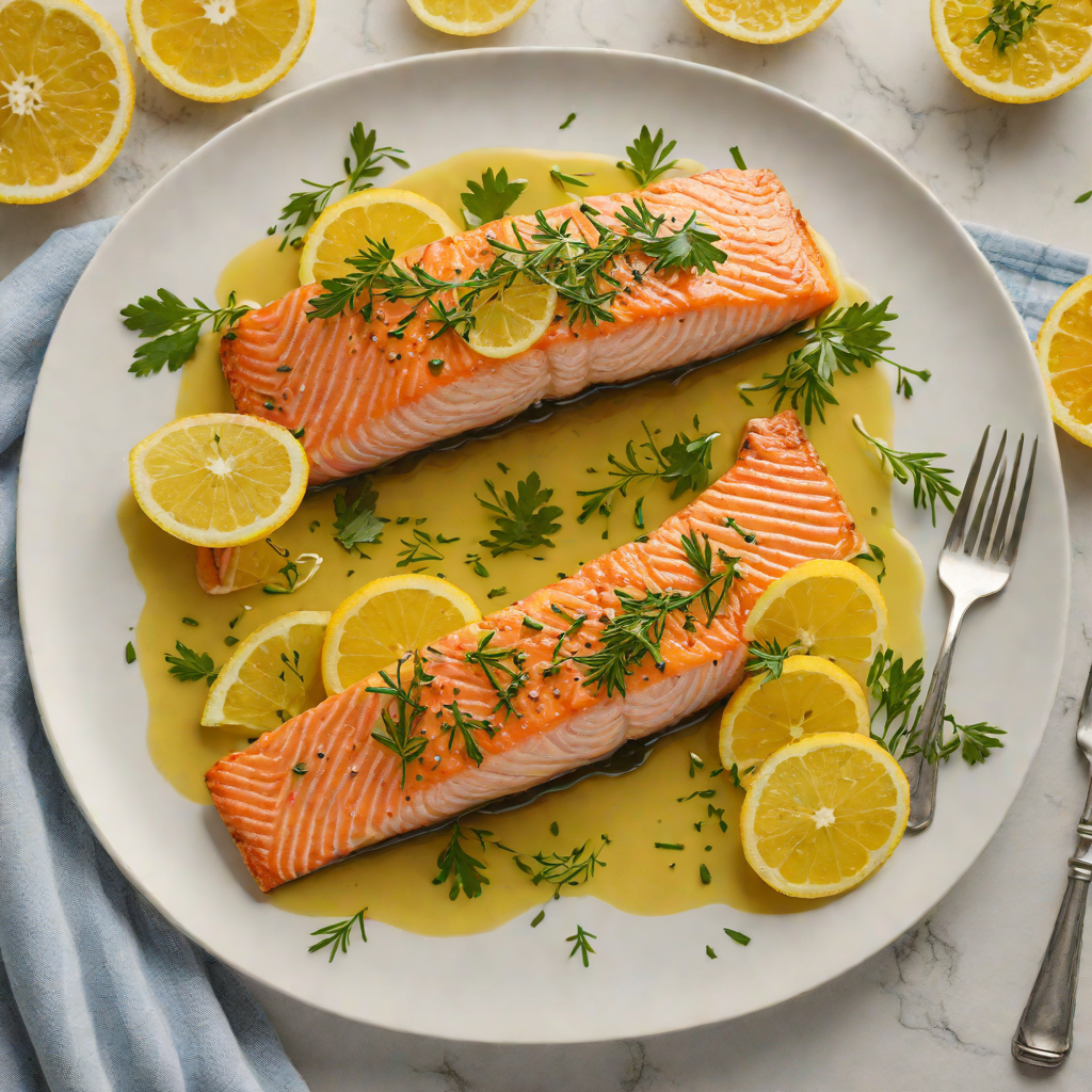Pan-Seared Salmon with Citrus and Herb Oil Drizzle