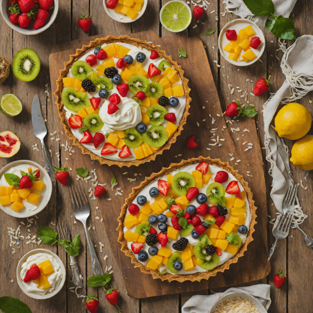 No-Bake Tropical Fruit Tart with Coconut Cream