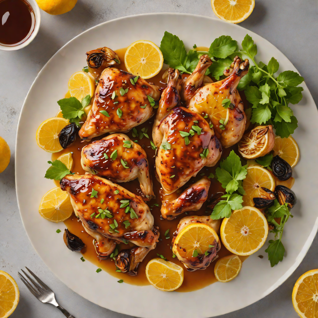 Spiced Honey-Glazed Chicken with Roasted Garlic and Citrus