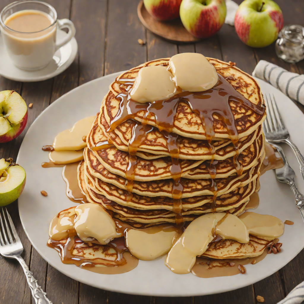 Beavers Bend Apple Cinnamon Pancakes with Maple Butter Drizzle