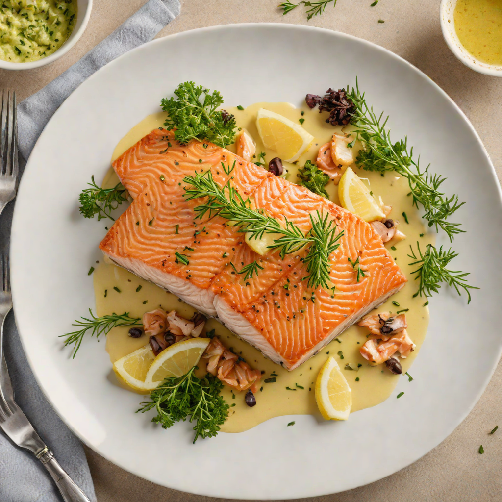 Pan-Seared Salmon with Garlic-Thyme Butter Sauce