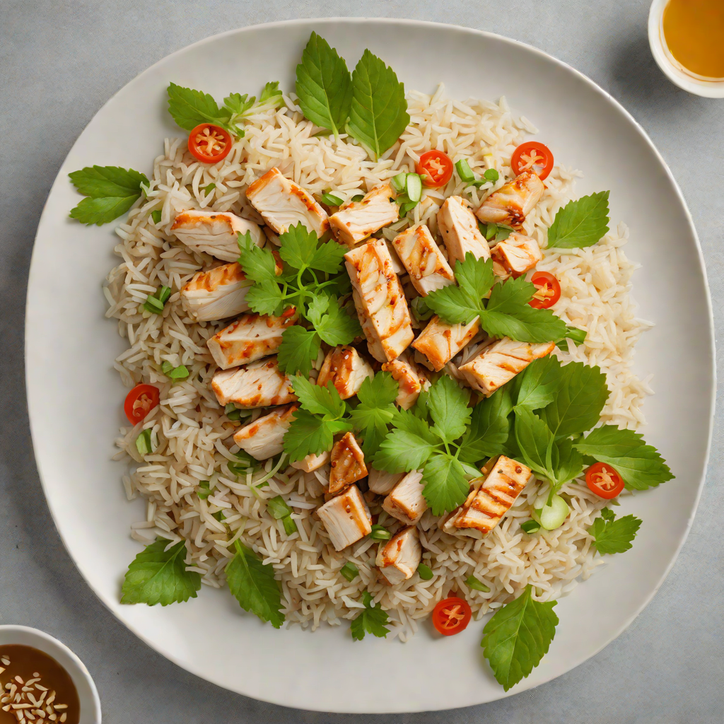 Poached Vietnamese Lemongrass Chicken Rice Bowl