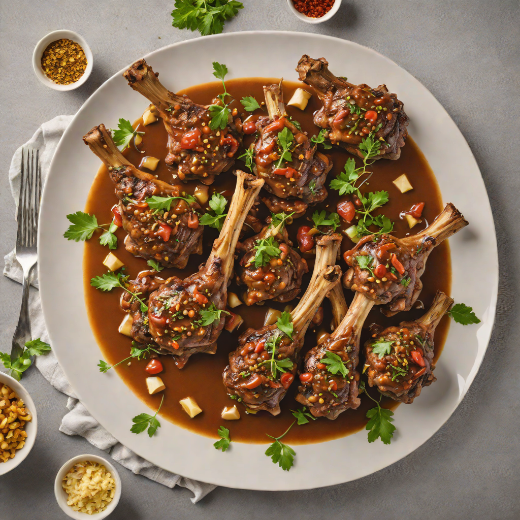 Slow-Braised Mediterranean Lamb Shanks with Garlic and Herbs