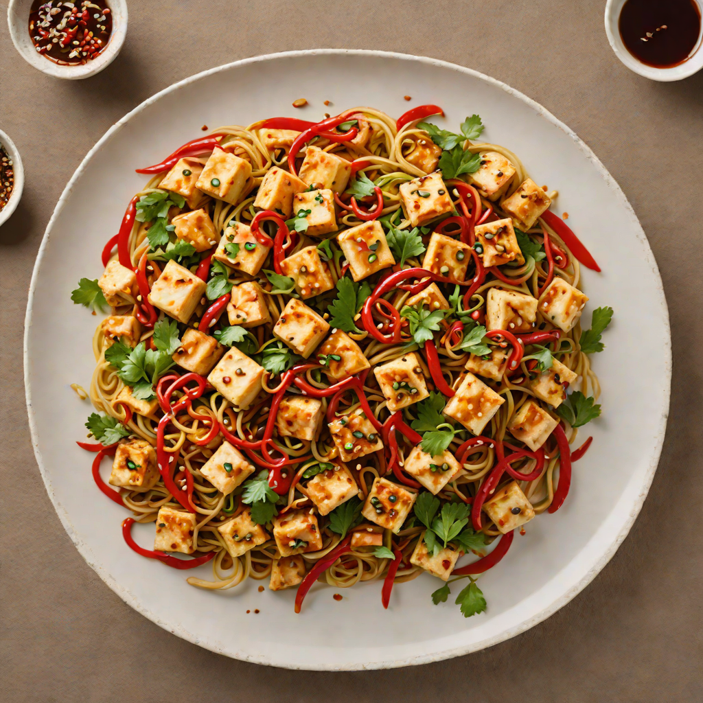 Sichuan-Style Tofu Stir Fry with Garlic and Chili