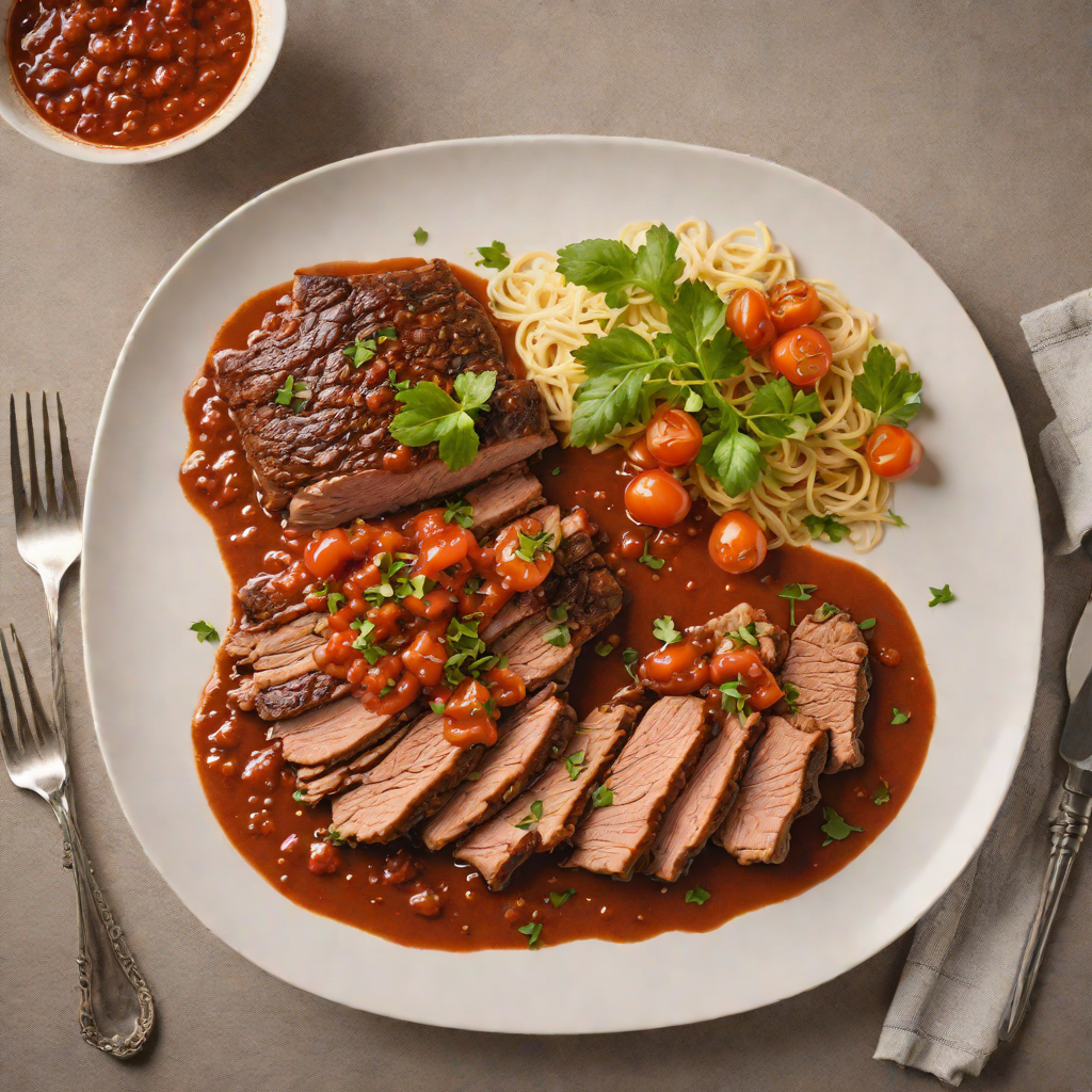 Slow-Cooked Beef Brisket with Spiced Tomato Sauce