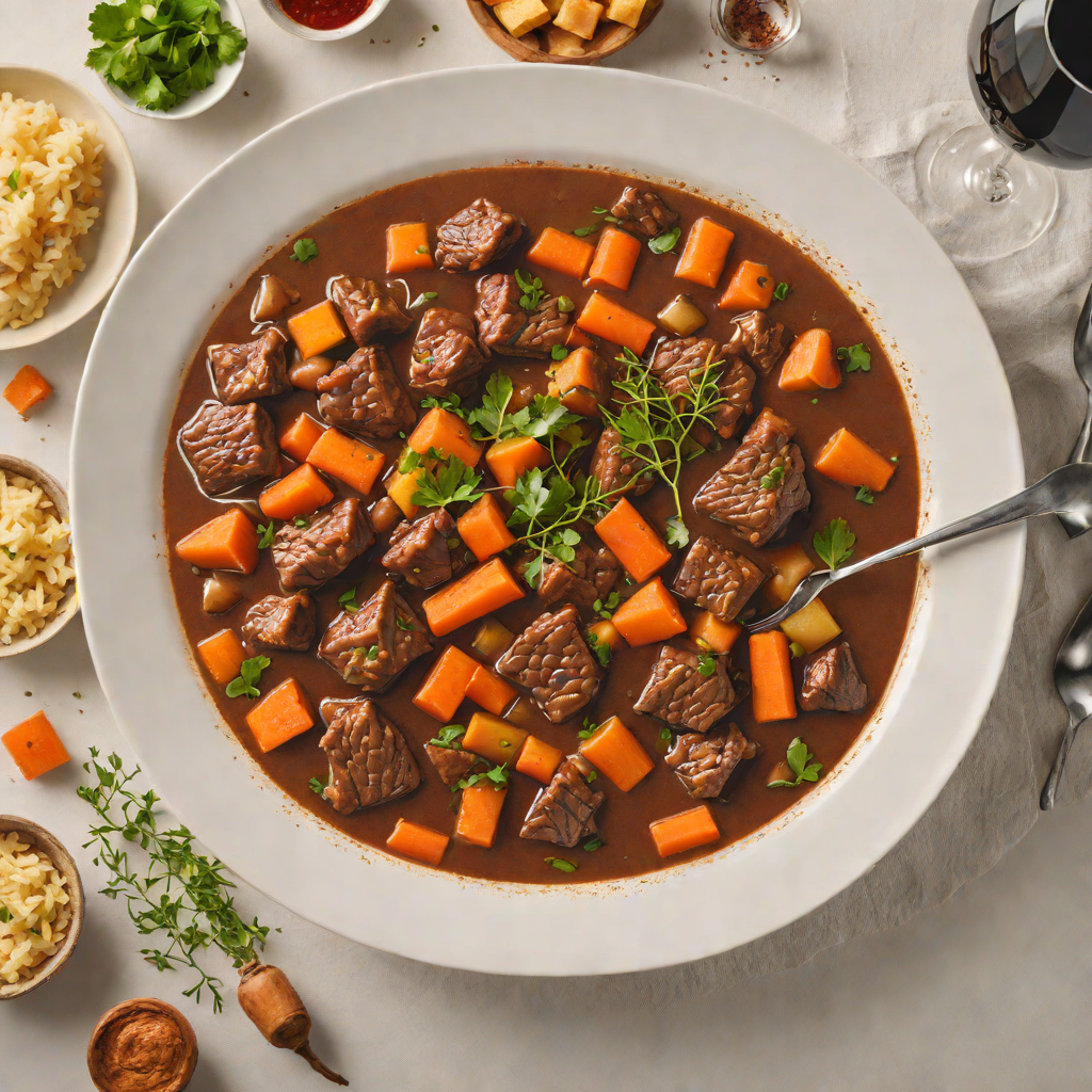 Slow-Cooked Beef Stew with Carrots and Red Wine