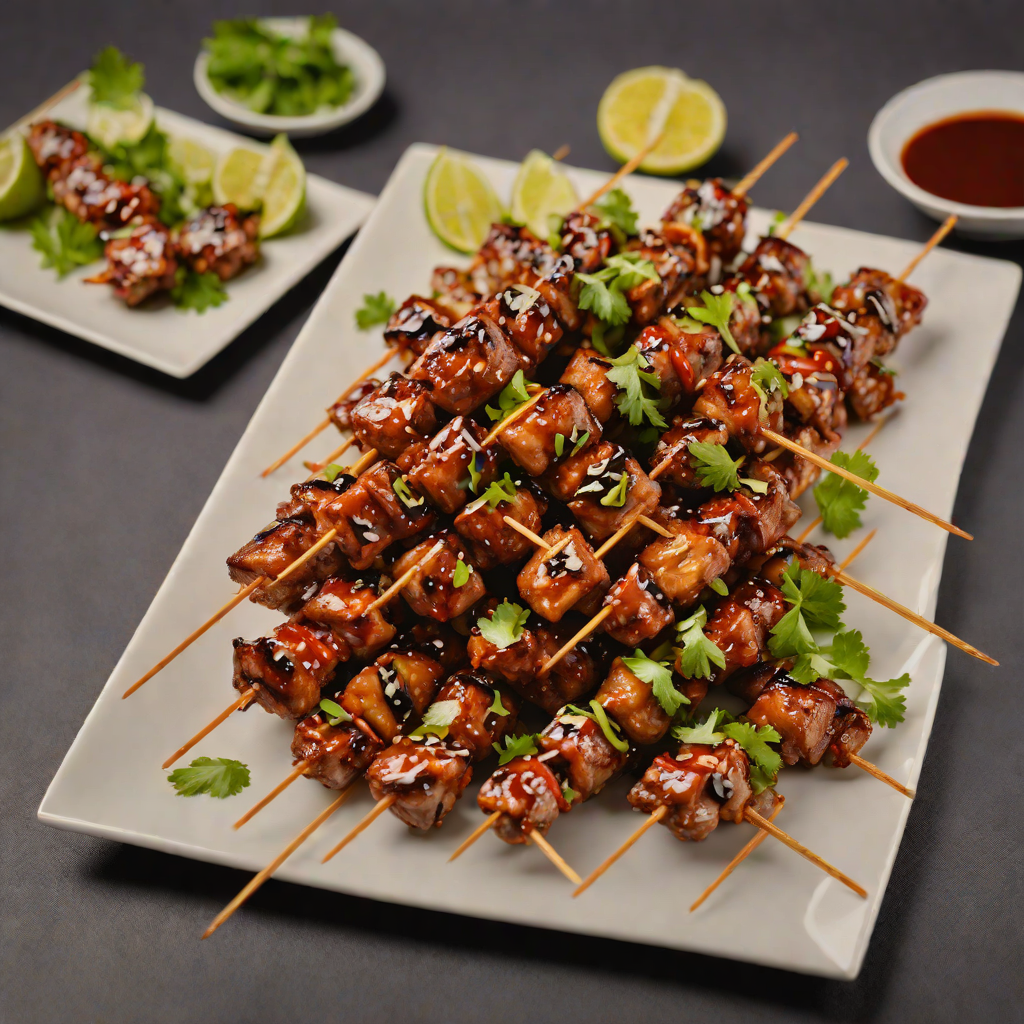 Night City Grilled Pork Skewers with Spicy Szechuan Glaze