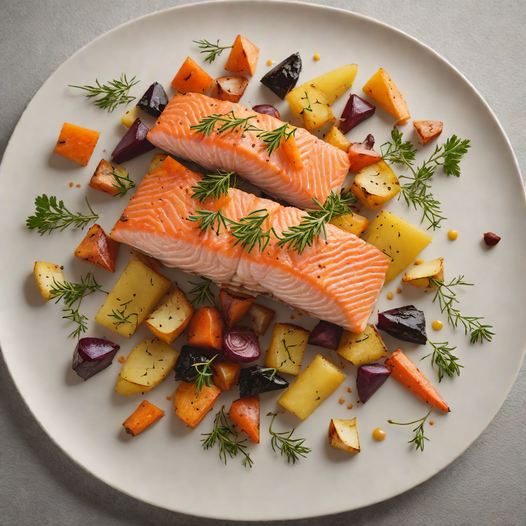 God of War-Inspired Nordic Salmon with Roasted Root Vegetables