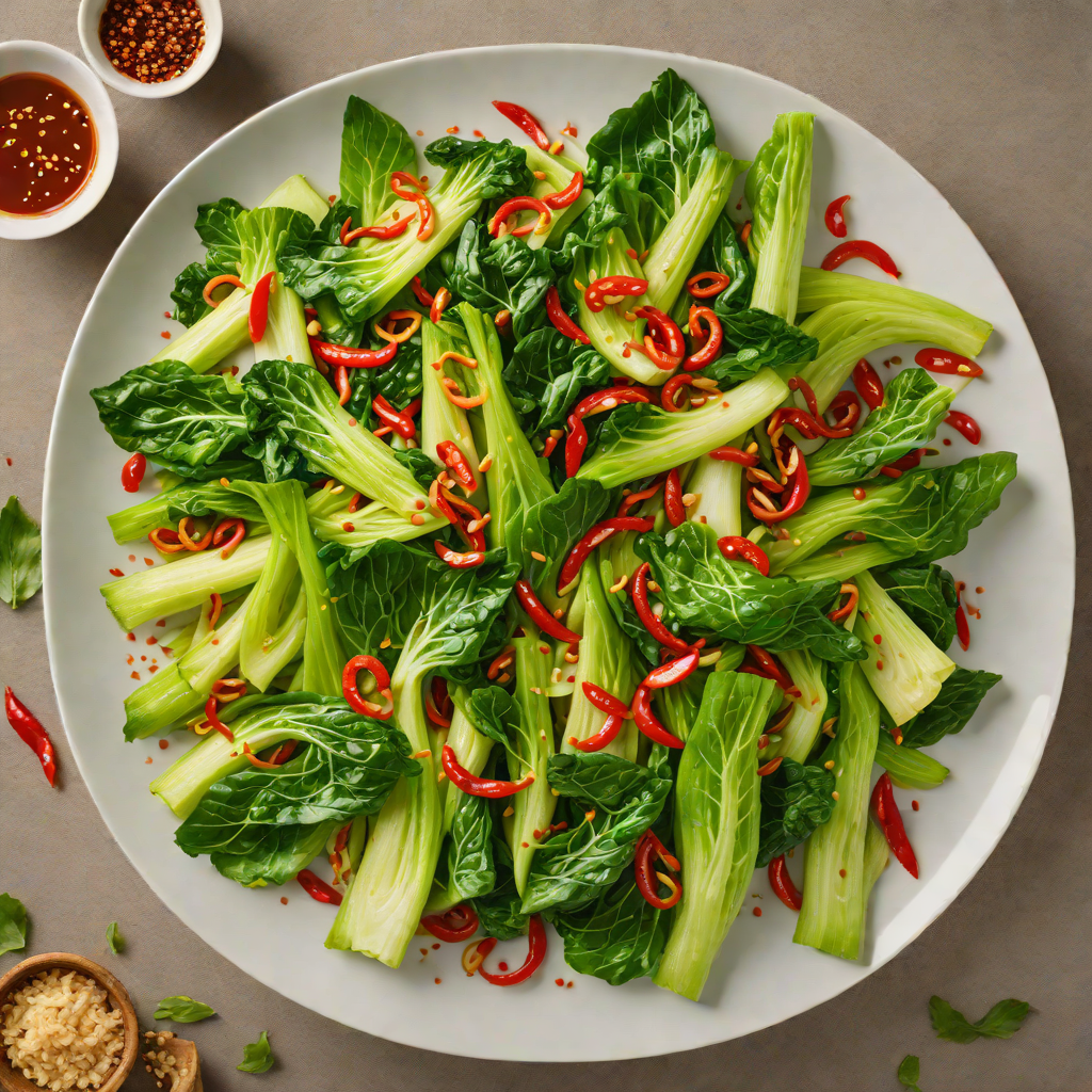 Spicy Garlic Stir-Fried Bok Choy with Chili and Ginger