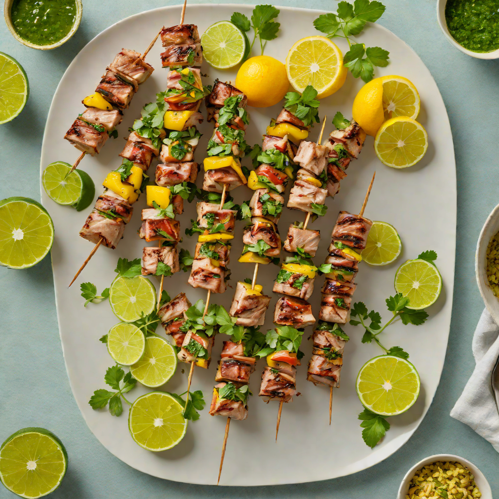 Grilled Citrus-Lime Pork Skewers with Fresh Herb Chimichurri