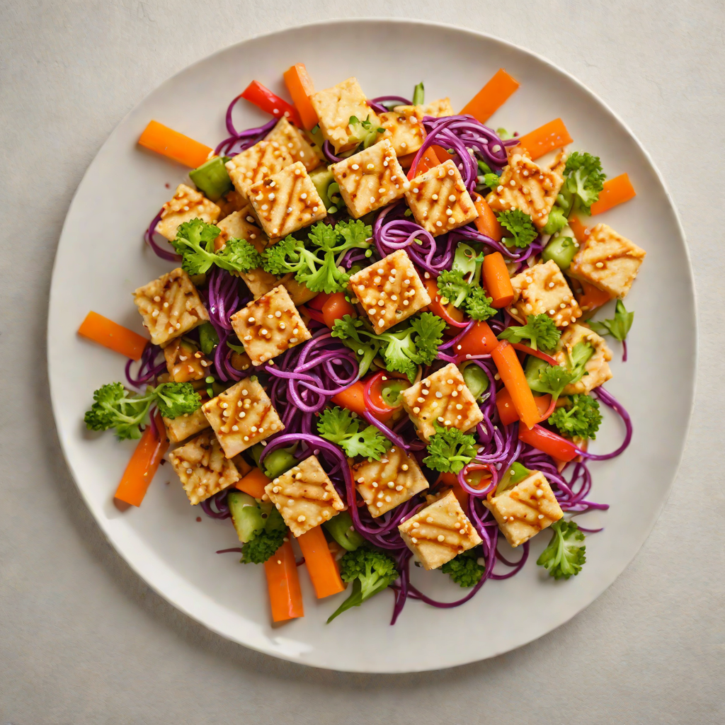 Stir-Fried Cyberpunk Tofu with Neon Vegetables