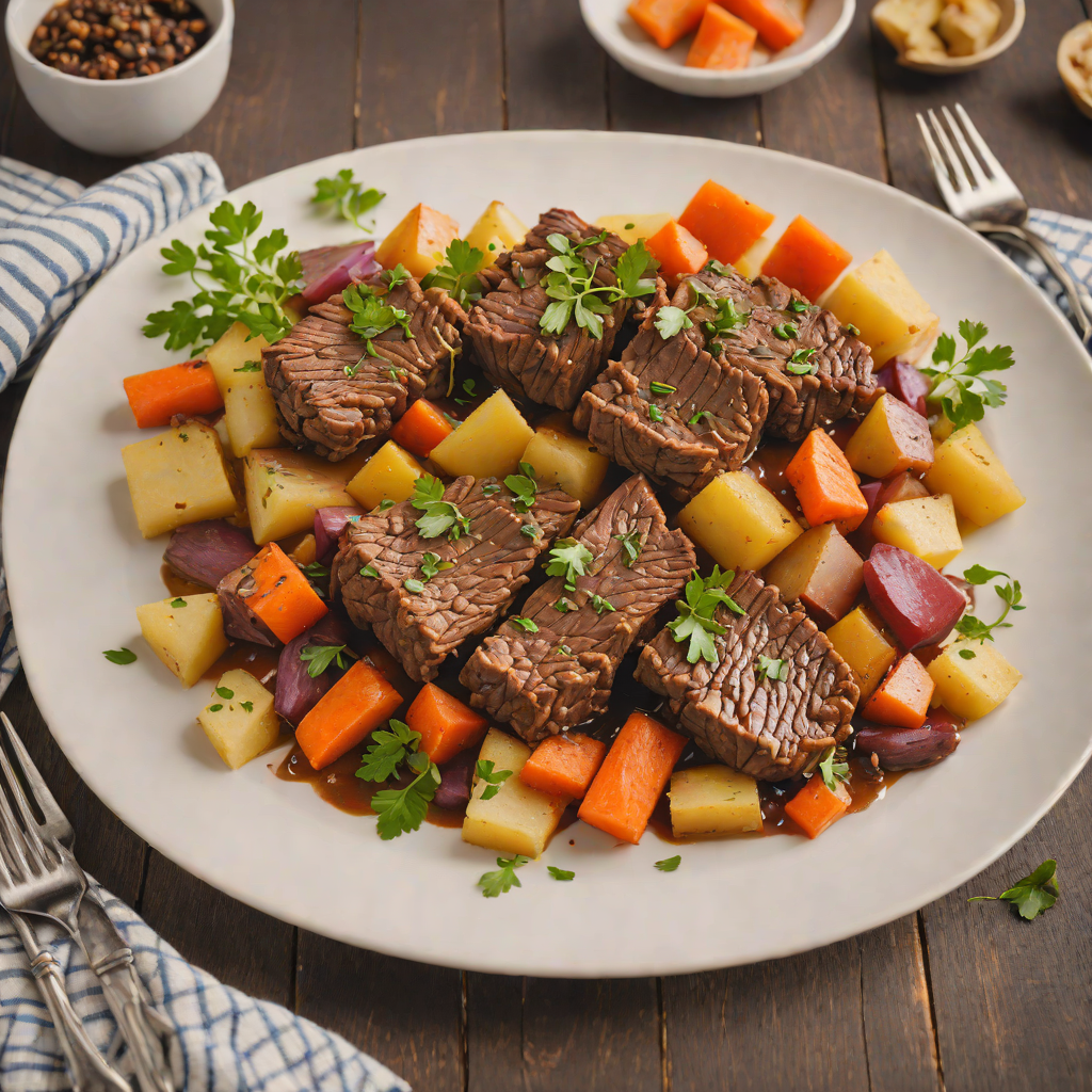 Slow Cooker British Braised Beef with Root Vegetables