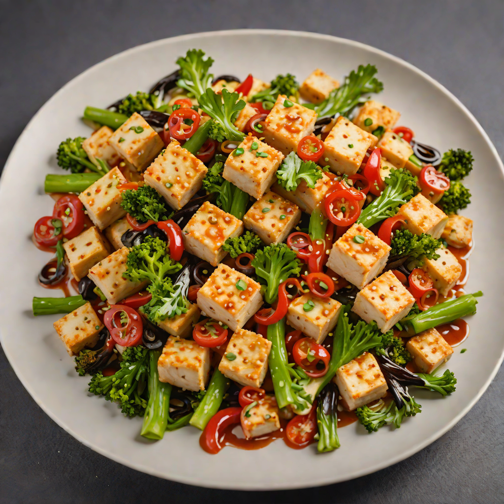 Spicy Stir-Fried Cyberpunk Tofu with Night City Vegetables