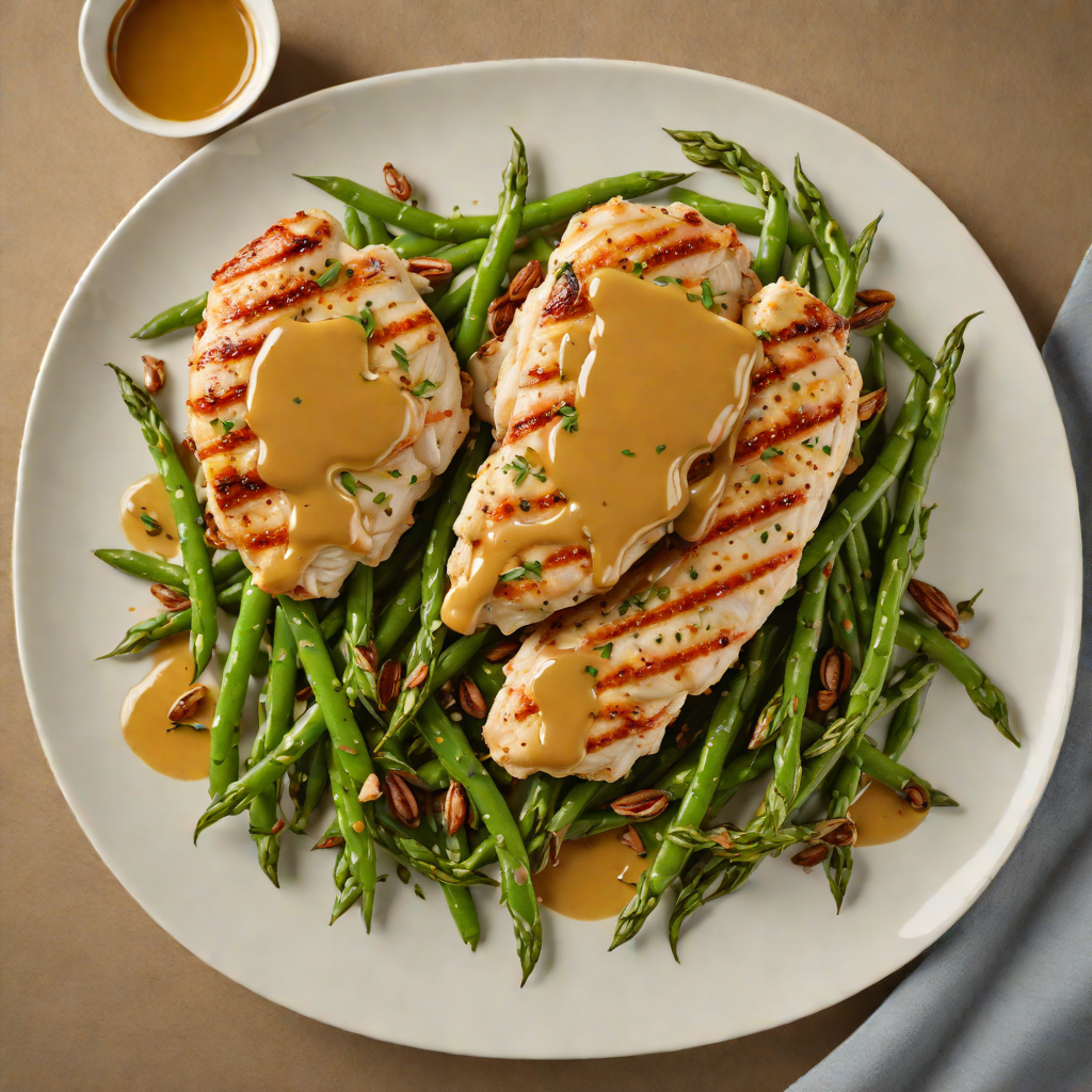 Pan-Seared Chicken with Honey-Mustard Glaze and Charred Green Beans