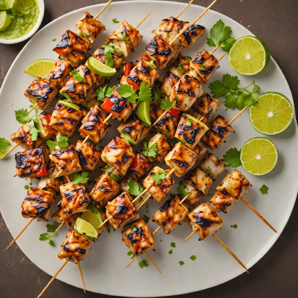 Whiskey-Lime Marinated Grilled Chicken Skewers