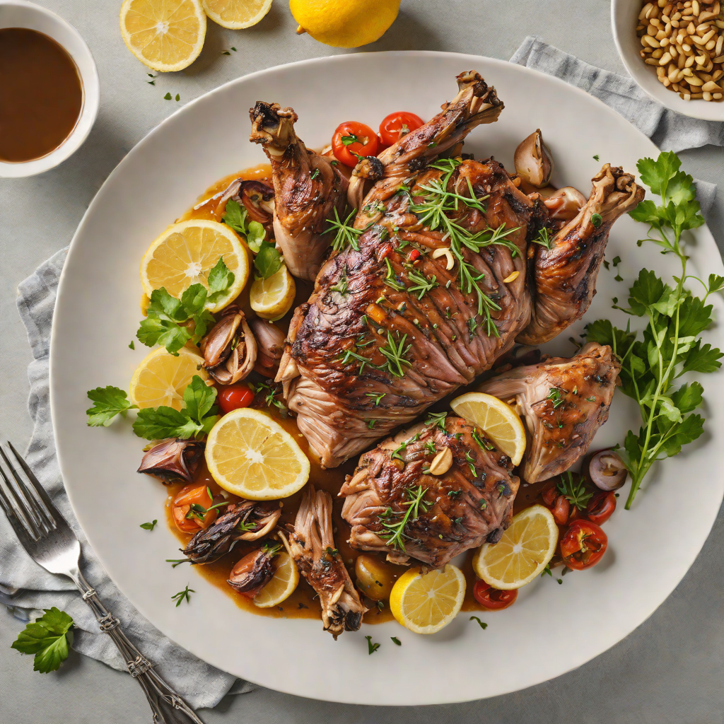 Herb-Roasted Mediterranean Lamb Shoulder with Garlic and Lemon