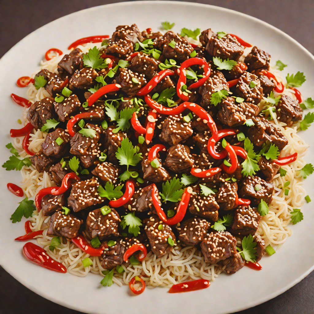 Stir-Fried Spicy Night City Beef with Garlic and Chili