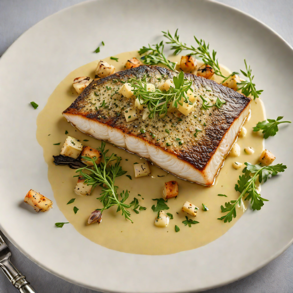 Pan-Seared Sea Bass with Hidden Herb Butter Sauce