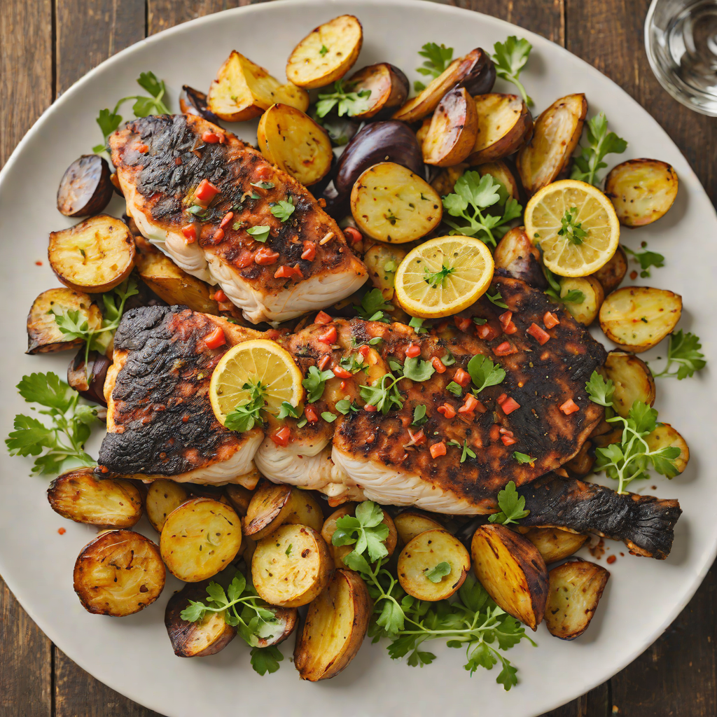 Sheet Pan Cajun-Spiced Blackened Catfish with Roasted Fingerling Potatoes